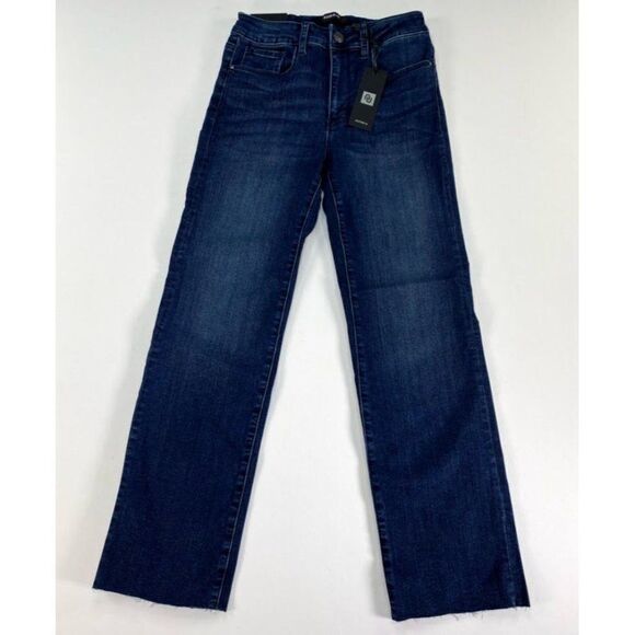 Numero Cropped Jeans 27 Juniors' Dark Blue Stretchy Raw‎ Hem NEW - Picture 3 of 9
